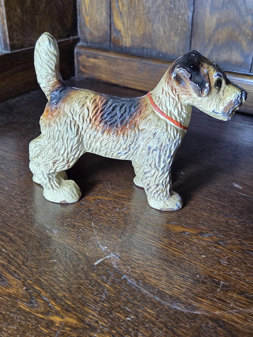 Vintage Dog Figurine with Tan, Brown and Black Coat